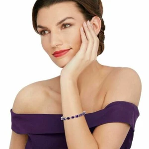 $ 159.99 aCleoni Amethyst Bracelet in .925 Sterling Silver - Picture 1 of 11