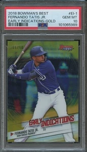 PSA 10 2018 BOWMAN'S BEST EARLY INDICATIONS **GOLD** #EI-1 FERNANDO TATIS JR /50 - Picture 1 of 2