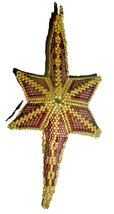 Handmade 3D Beaded Star Christmas Ornament Vintage - Picture 1 of 6
