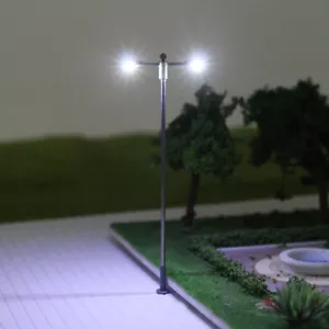 10pcs Model Railway Bright White Lamp Post Street Lights HO Scale LEDs LQS11W - Picture 1 of 7