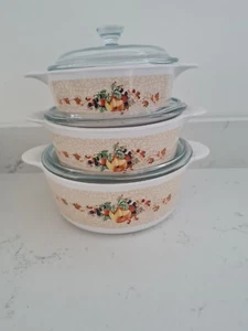 Corning Ware Made In USA 3 x Auflaufform Set + Deckel Vintage sehr guter Zustand Ofen - Bild 1 von 6