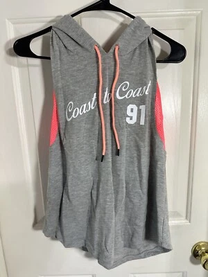 Forever 21 Sleeveless Hooded Sweatshirt/Top Mesh Armpits Tank Hoodie Sz Medium - Image 1 of 4