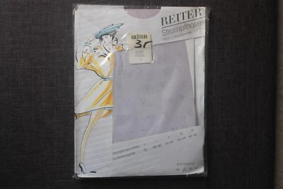 Vintage Reiter Strumpfhose Muster Gr. 40-42 Flieder Neu OVP - Bild 1 von 3