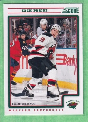 2012-13 Score #244 Zach Parise Minnesota Wild - Image 1 of 2