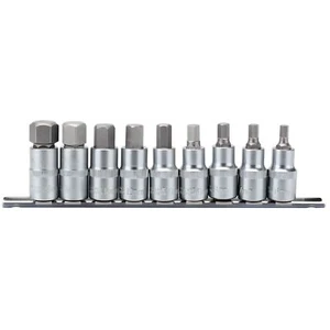 1x 9 Piece Draper 1/2" Square Drive 55mm Long Metric Hexagonal Socket Bit Set - Picture 1 of 5