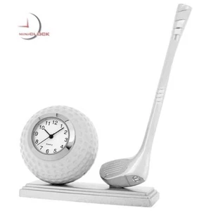Miniature Golf Club & Ball Desk Clock - Die-Cast, Golfing Collectible Gift - Picture 1 of 4