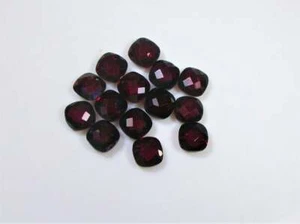 Natural Heyderabadi Garnet Cushion Checker Cut 8mm To 15mm Loose Gemstone - Picture 1 of 3