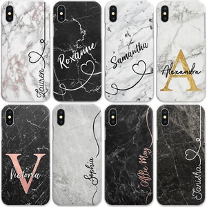 Funda de teléfono personalizada de mármol; cubierta rígida para Samsung S - iniciales/nombre personalizados - Imagen 1 de 19