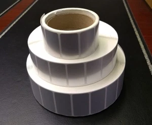 1000 Silver Poly Labels,1.25"/1.5"/1.75"/2"/2.5"/2.75"/3"/3.5"/4"(wide)x1"(high) - Picture 1 of 10