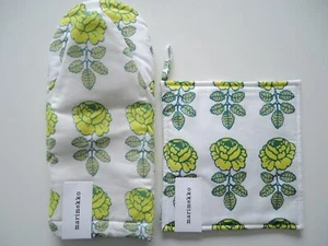 Marimekko VIHKIRUUSU Topfhalter + Topfmatte limettengelb Maija Isola  - Bild 1 von 5