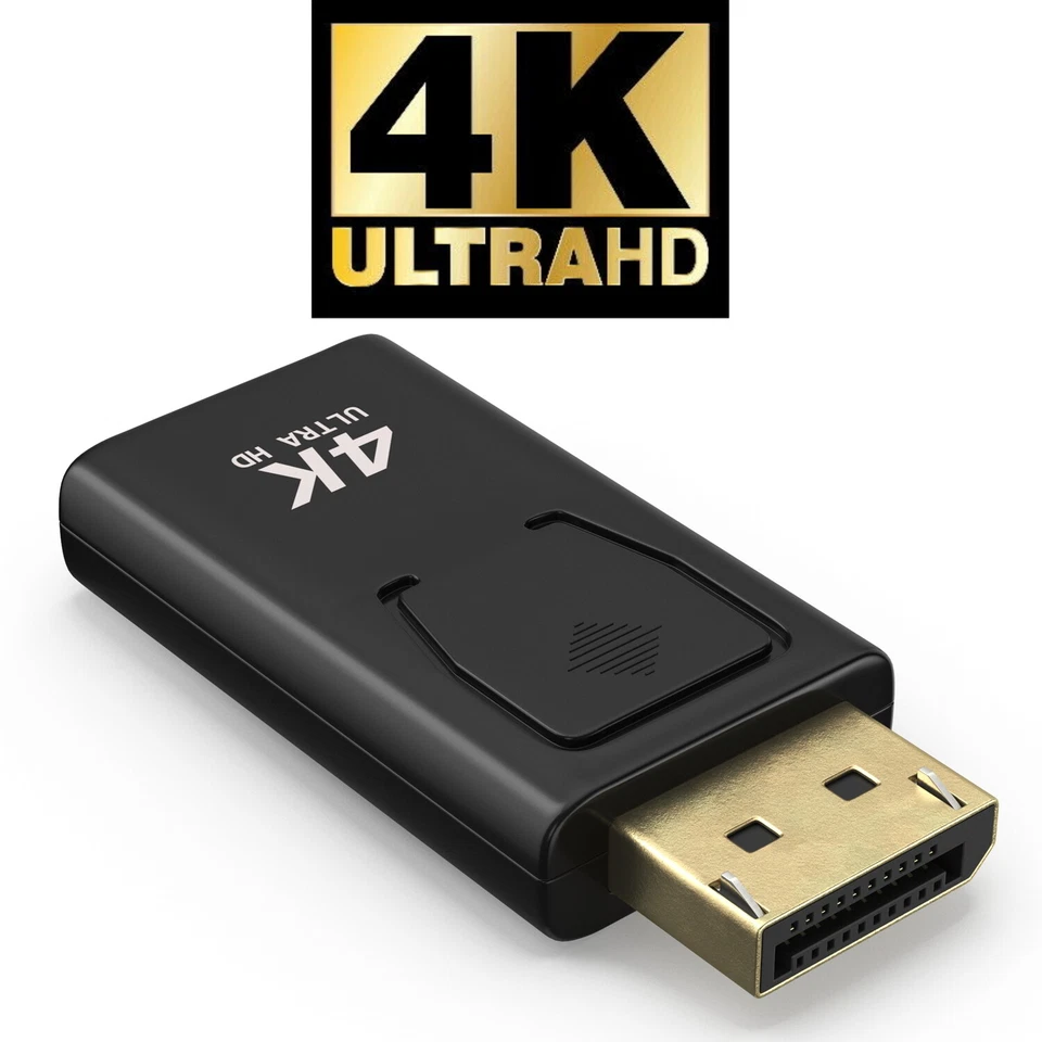 4K DP Displayport HDMI Adapter mit Audioübertragung 2160P 4096x2160 Goldkontakte - Bild 1 von 4
