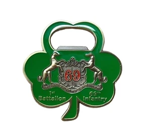 Fighting 69th New York Infantry Clover Bottle Opener 2.5” Challenge Coin Diecast - Picture 1 of 7