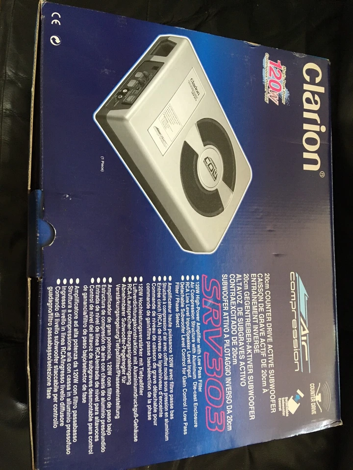 Clarion SRV303 Powered 120W Subwoofer NUEVO Foto 1 de 4