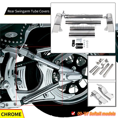 Rear Swingarm Tube Covers For Harley Heritage Softail Classic FLSTC FXSTS 00-07 Foto 1 de 4