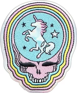 Aufnäher - Grateful Dead Unicorn Steal Your Face Pastell rund aufbügeln #3564 - Bild 1 von 1