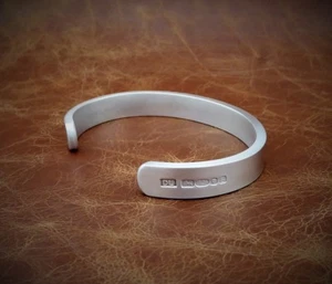 Men's "Matt Look" Solid 925 Silver, Men's Torque, Men's Bangle, Men's Bracelet, - Picture 1 of 12