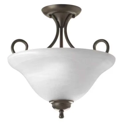 2-Light Antique Bronze Semi-Flush Mount by Progress Lighting P3460-20  - Image 1 of 2