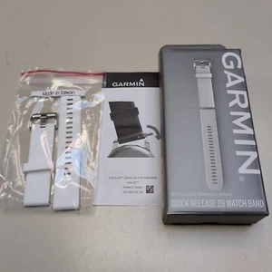 Garmin 010-13114-01 Schnellspanner 20 mm weiß poliertes silbernes Band - KOSTENLOSER VERSAND!  - Bild 1 von 6