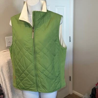 Mujer Weather Sunice Chaleco Verde Cremallera con Forro de Vellón Blanco, Talla M Foto 1 de 4