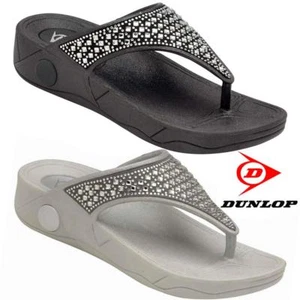 Ladies Low Wedge Heel Comfort Walking Fit Flip Flops Fitness Toning Sandals Shoe