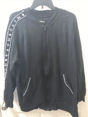 Beentrill Jacket Size XL Embroidered Skeletons Black White Full Zip Mens Pockets - Image 1 of 4
