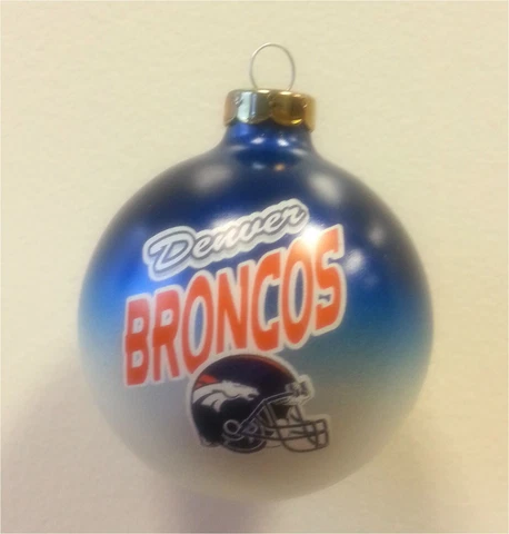 Denver Broncos Logo NFL Glass Ball Holiday Christmas Tree Ornament Cover