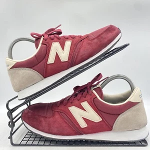 New Balance 420 Burgunderrot Grau Wildleder Turnschuhe Größe UK 7 Herren Niedrig Fitnessstudio Gehen - Bild 1 von 8