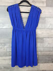 Accessorize Mini Dress Small Royal Blue Lace Trim Beach Cover Up Holiday Tie