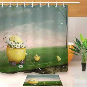 Chicken Game Waterproof Bathroom Polyester Shower Curtain Liner Water Resistant - Bild 1 von 8