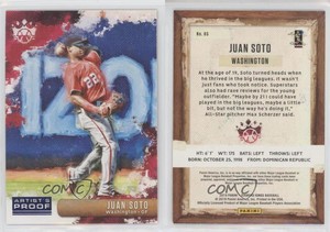 2019 Panini Diamond Kings Artist Proof Blue Juan Soto (Red Jersey) #65.1