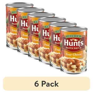 (6 pack) Hunt's Four Cheese Pasta Sauce, 100% Tomato Sauce,24 oz Can - Picture 1 of 5