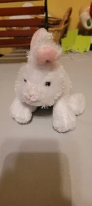 Ganz Webkins Lil Kinz White Bunny Rabbit 7" Pink Ears Easter Gently Used No Code - Picture 1 of 5