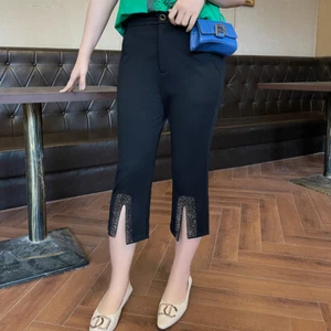 Capri Pants for Women Size 6-16 Small Medium Large XL High Waist Crop Trousers - Picture 1 of 30