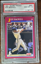 1991 Jeff Bagwell Score Rookie & Traded Rookie Card #96T Rc Psa 10 Gem Mint! Hof