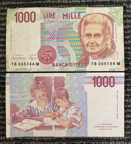 Italy 1000 Lire 1990 Banknote World Paper Money Circulated | eBay