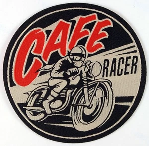 Cafe Racer, Ferro Tessuto su Patch, Ton up ragazzi, Rocker, Moto Vintage - Foto 1 di 1
