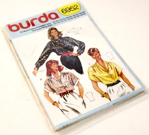 Burda Sewing Pattern 6952 Womans Blouse Top Uncut FF VTG Sizes 10-20 Sealed - Picture 1 of 4