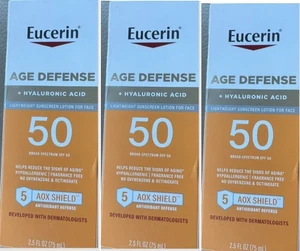 Eucerin Sun Age Defense SPF 50 Face Sunscreen Acid Hypoallergenic  EXP11-25 Lot - Picture 1 of 9