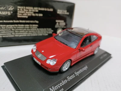 Minichamps 1/43 Mercedes Benz C-Class Sport Coupe 2001 Red resin car model - Image 1 of 4