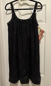 Kleid von LAPIS verziert ~ Spitze ~ transparent ~ gefüttert schwarz Gr. Large NEU - Bild 1 von 17