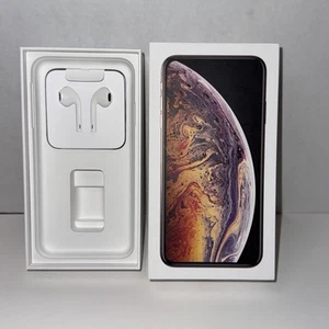 Boîte vide Apple iPhone Xs Max Or 64 Go Autocollants Outil EarPods Lightning Connectr - Photo 1 sur 12