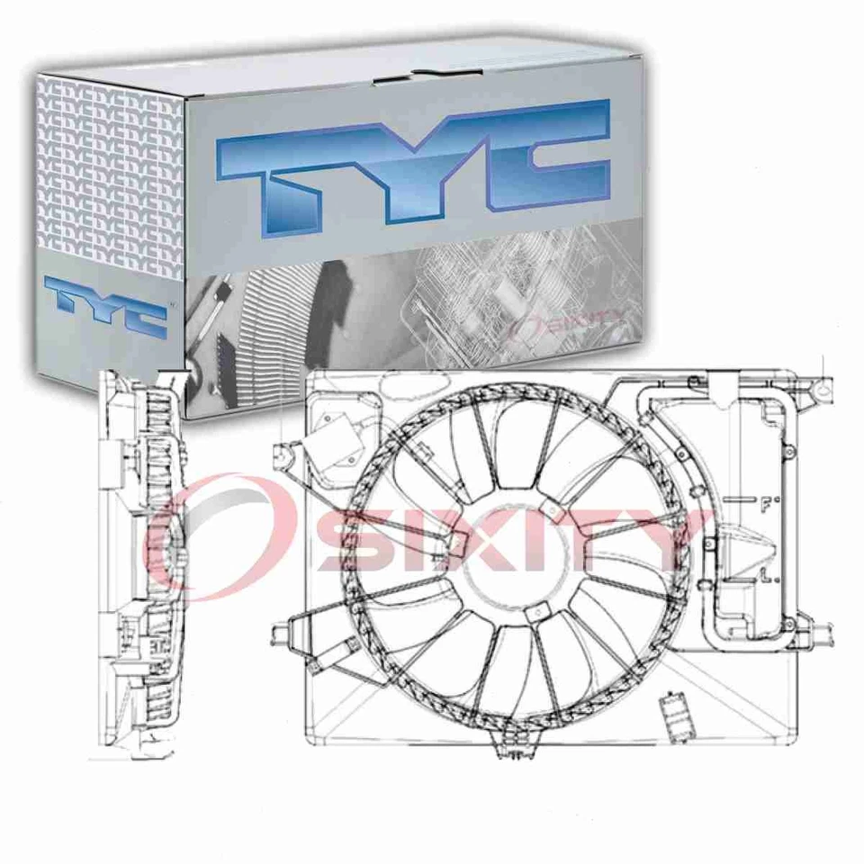 Conjunto de ventilador de radiador y condensador doble TYC para cinturones Kia Soul 2012-2016 hv Foto 1 de 4
