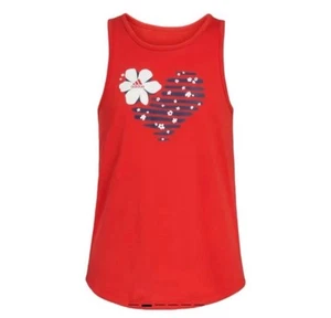 New ADIDAS Big Girls Curved Hem Sleeveless Tank Top Red SIZE Large - Picture 1 of 5
