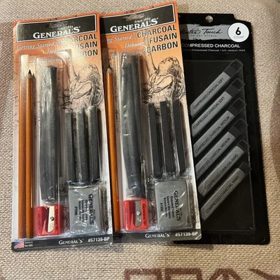 Kit esencial de 2 lápices de dibujo de carbón General's #57139-BP + Bonus Foto 1 de 4