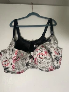 Cacique Lane Bryant sexy BH leicht gefüttert Blumen French Balconette 46DD siehe Beschreibung - Bild 1 von 5