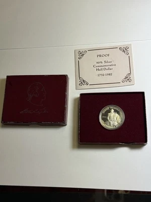 1982-S George Washington Commemorative Half Dollar Proof 50C 90% SIlver US Coin - Image 1 of 4