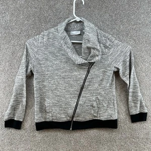 New York & Company Women's Sweater Jacket Size Large Gray Black Long Sleeve - Picture 1 of 11