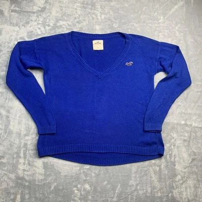 Suéter para mujer Hollister azul con cuello en V talla L Foto 1 de 4