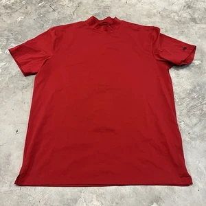 Nike Golf TW Tiger Woods Dri-FIT TW Vapor Mock-Neck GYM RED BQ6724-687 Sz Large - Picture 1 of 8