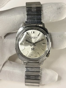 Reloj de vestir POKER De Luxe vintage años 60’s manual esfera Sunburst plateado 8516 - Imagen 1 de 4